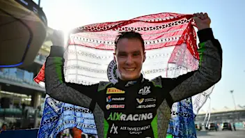 ABU DHABI, UNITED ARAB EMIRATES - DECEMBER 07: Race winner Joshua Durksen of Paraguay and AIX